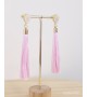 Pendientes borla rosa