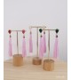 Pendientes borla rosa