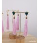 Pendientes borla rosa