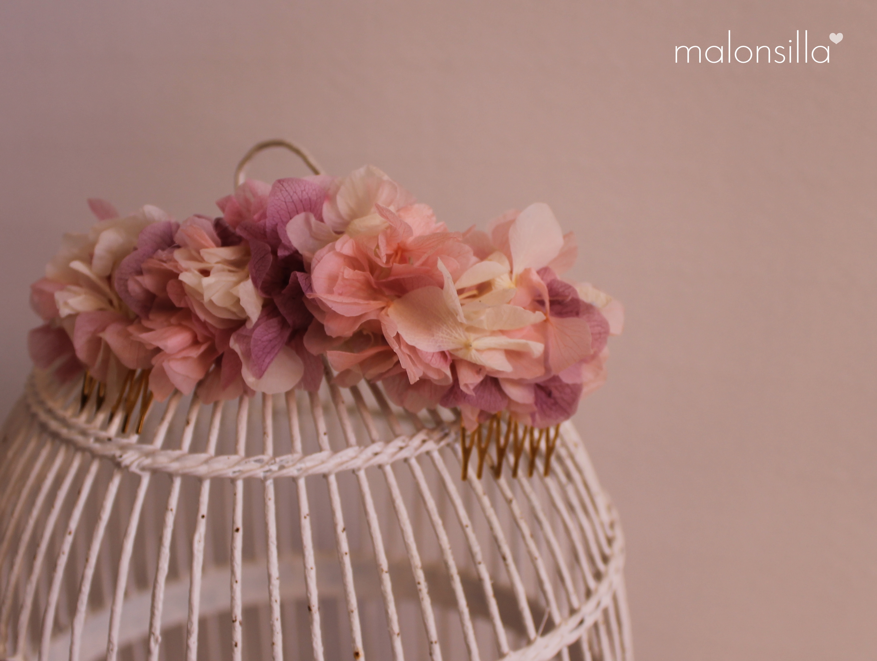Peina VIRGINIA en rosa by malonsilla flores preservadas